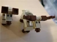 Two Lego Reindeer one small and one large