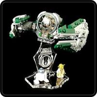 Display stand angled for Lego 75360-75168 Yoda's Fighter + minifig slots (A1100)