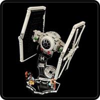 Display stand 3D-ENGV angled for Lego 75393 TIE Fighter + minifig slots (A1104)