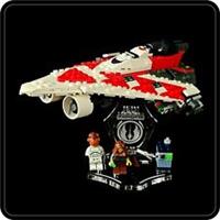 Display stand angled for Lego 75388 Jedi Bob's Fighter +minifigures slots(A1106)