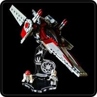Display stand angled for Lego 75039-6205 V-Wing Starfighter (A1126)