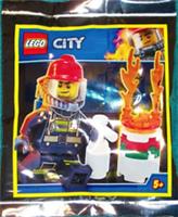 LEGO CITY: Fireman with Burning Barrel Polybag Set 951902 - New