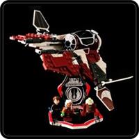 Display stand for Lego 75401 Ahsoka's Jedi Interceptor - red-white (A2111-A3111)