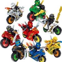 8Pcs Ninjago Motorcycle Minifigures Ninja Mini Figures Fits Blocks Toy New UK