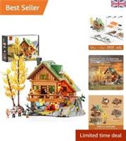 Exclusive Mountain Cabin Set - 2255 Bricks with Warm LED Lighting for Adults