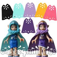 3 CUSTOM Capes for your Lego friends elves minifig.  26486 style - CAPE ONLY