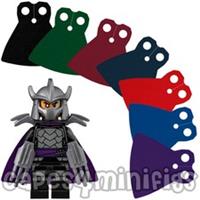 3 CUSTOM polycotton capes for your Lego Ninja Turtle Shredder minifig. CAPE ONLY