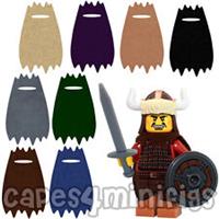 3 CUSTOM suedette capes for your Lego series 12 Hun Warrior (18202). NO minifigs