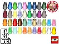 LEGO - Part 4589 - Cones 1x1 with Top Groove + NEW + SELECT COLOUR / QUANTITY