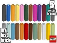 LEGO - Part 2453 - Bricks 1x1x5 (Pack of 5) + NEW + SELECT COLOUR