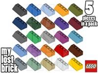 LEGO - Part 3037 - Slopes 2x4 45 (Pack of 5) + NEW + SELECT COLOUR + FREE POST