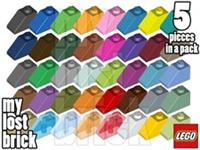 LEGO - Part 3040 - Slopes 1x2 45 (Pack of 5) + NEW + SELECT COLOUR + FREE POST