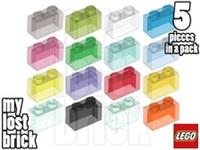 LEGO - Part 3065 - Transparent Bricks 1x2 (Pack of 5) + NEW + SELECT COLOUR
