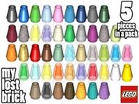 LEGO - Part 4589 / 28701 / 59900 - Cones 1x1 (Pack of 5) + NEW + SELECT COLOUR