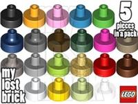 LEGO - Part 20482 - Tiles Round 1x1 with Bar / Pin Holder (Pack of 5) + NEW