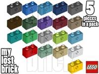 LEGO - Part 32064 - Technic Bricks 1x2 Axle Hole (Pack of 5) +NEW +SELECT COLOUR