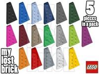 LEGO - Part 54383 - Wedge Plates 6x3 Right (Pack of 5) + NEW + SELECT COLOUR