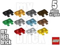 LEGO - Part 60470b - Plates 1x2 with Clips (Pack of 5) + NEW + SELECT COLOUR