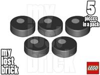 LEGO - Part 98138pb097 - Tile Round with Small White Circle (Pack of 5) + NEW