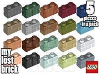 LEGO - Part 98283 - Brick 1x2 Masonry Profile (Pack of 5) + NEW + SELECT COLOUR