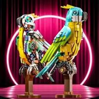 New Technical Mechanical Parrot With Light Building Blocks Kit Bird Animal Brick