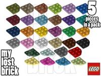 LEGO - Part 30357 - Round Corner Plate 3x3 (Pack of 5) + NEW + SELECT COLOUR