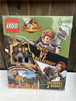LEGO JURASSIC WORLD (TM) OWEN VS DELACOURT LEGO FIG INC POP - UP SCENES /2 BOOKS