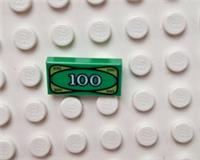 LEGO MONEY 100 DOLLAR/EURO/POUND BILL-NOTE PATTERN GREEN (3069px7) BRAND NEW `