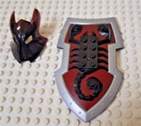 LEGO KNIGHTS KINGDOM 2005 LORD VALDEK SHIELD (50653pb01) & VISOR (50662pb01)