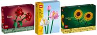 LEGO Botanicals Flower Sets, Lotus 40647 - 40460 Roses - 40524 Sunflowers