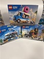 Lego Trucks Set 60452 60404 60384 Doughnut Burger Slush New
