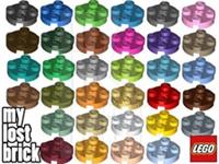LEGO - Part 4032 - Plate Round 2x2 Axle Hole (MULTIPACK) +NEW +SELECT COLOUR/QTY