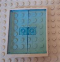 LEGO DOUBLE DOOR 6x6 (80863) WITH 2x3x6 TRANS BLUE PANES BRAND NEW  ``