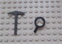 LEGO PICKAXE DARK BLUEISH GREY3841 -MAGNIFYING GLASS BLACK 38648 BRAND NEW  ``