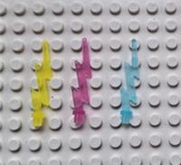 LEGO LIGHTENING BOLT TRANS PINK-BLUE-YELLOW WITH BAR END 27256 BRAND NEW