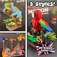 Block Tech Kinetic Motion Blocks Chameleon / Coral Reef / Parrot Building Sets