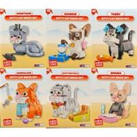 Wizz Toys Kitty Cat Brick Set Siamese, Tabby, Sphinx, Scottish Fold, Marmalade