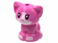 LEGO Friends Baby Cat Kitten Sitting Animal Minifigure (Dark Pink)