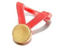 LEGO Minifigure Red Neckband with Gold Medal Pattern