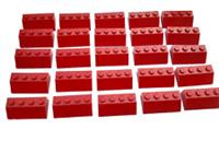 LEGO 25 2x4 ROOF SLOPES BRICKS RED 3037