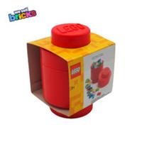 LEGO 1 Red Round Knob Storage Boxes with Removable Lid