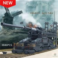 NEW WW2 Gustav Railway Dora 3846PCS Model Heavy Tank Train Bricks Set Gift
