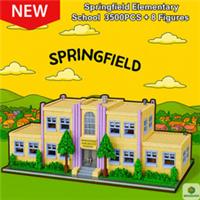 NEW Springfield Elementary School Building Set 3500PCS + 8 Figures Gift Toy MOC