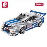 341 PCS Nissan GTR R34 Building Block Brick Set Fast & Furious Style