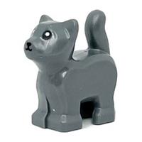 LEGO Animal City Dark Grey Cat Kitten standing Black nose Eyes Minifigure