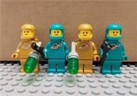 Lego Classic Space Pearl Gold & Teal Spaceman Astronaut Minifigures From 21358