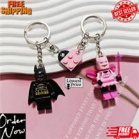 Exclusive Pink Fairy Batman Lego Keychain for Couple Valentine's Day Gift NEW~