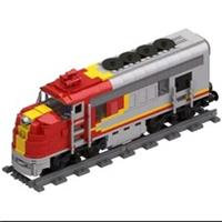 MOC Santa Fe Super Chiefs Train Heavy Duty Passenger Locomotive Building Blocks