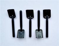 NEW LEGO CITY SET OF 5 BLACK SHOVELS MINT CONDITION ACCESSORIES