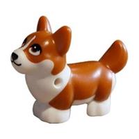 LEGO Animal Dark Orange Corgi Dog Puppy with White Blaze Minifigure 109845pb02
